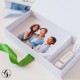 Короб для фотографий с откидной крышкой и цветными бортами из матовой дизайнерской бумаги
